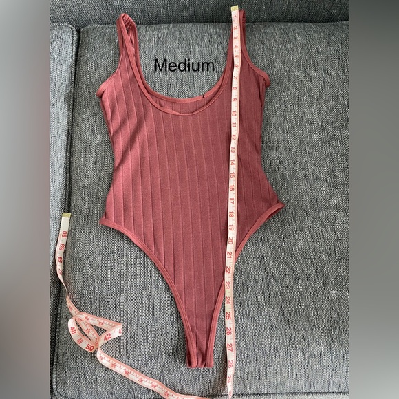 Pink Burgundy bodysuit ribbed small medium NWT - Picture 14 of 14